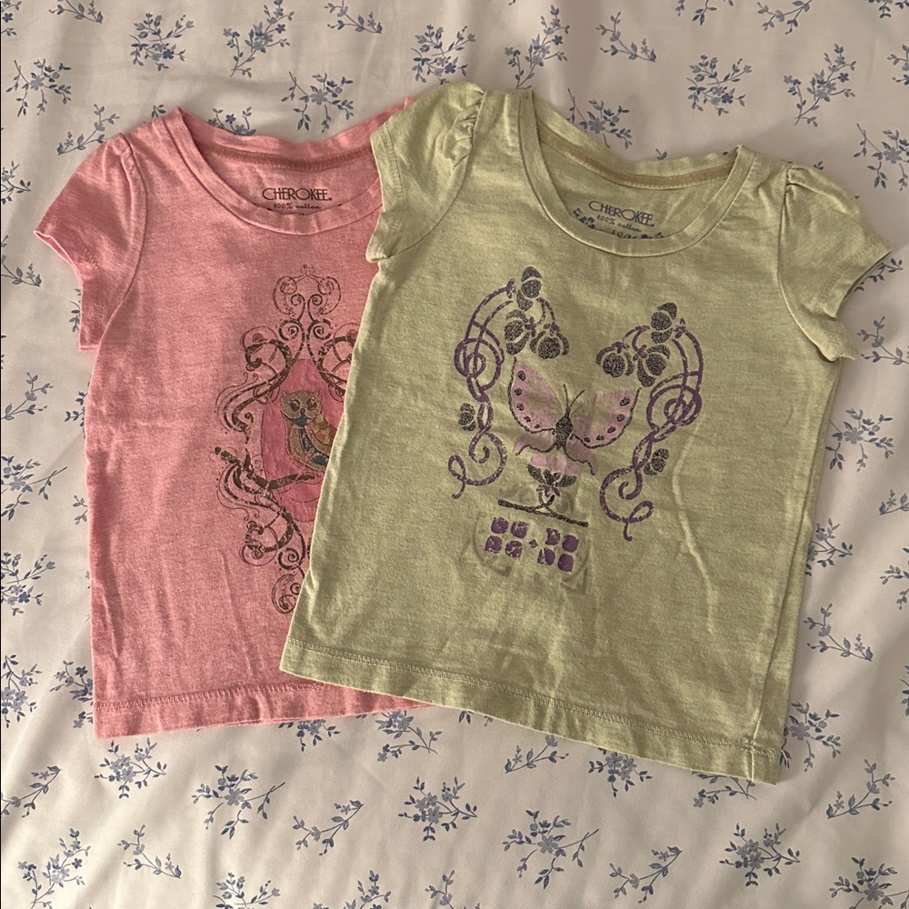 Cherokee Pink Owl Graphic Kids T-Shirt 18M